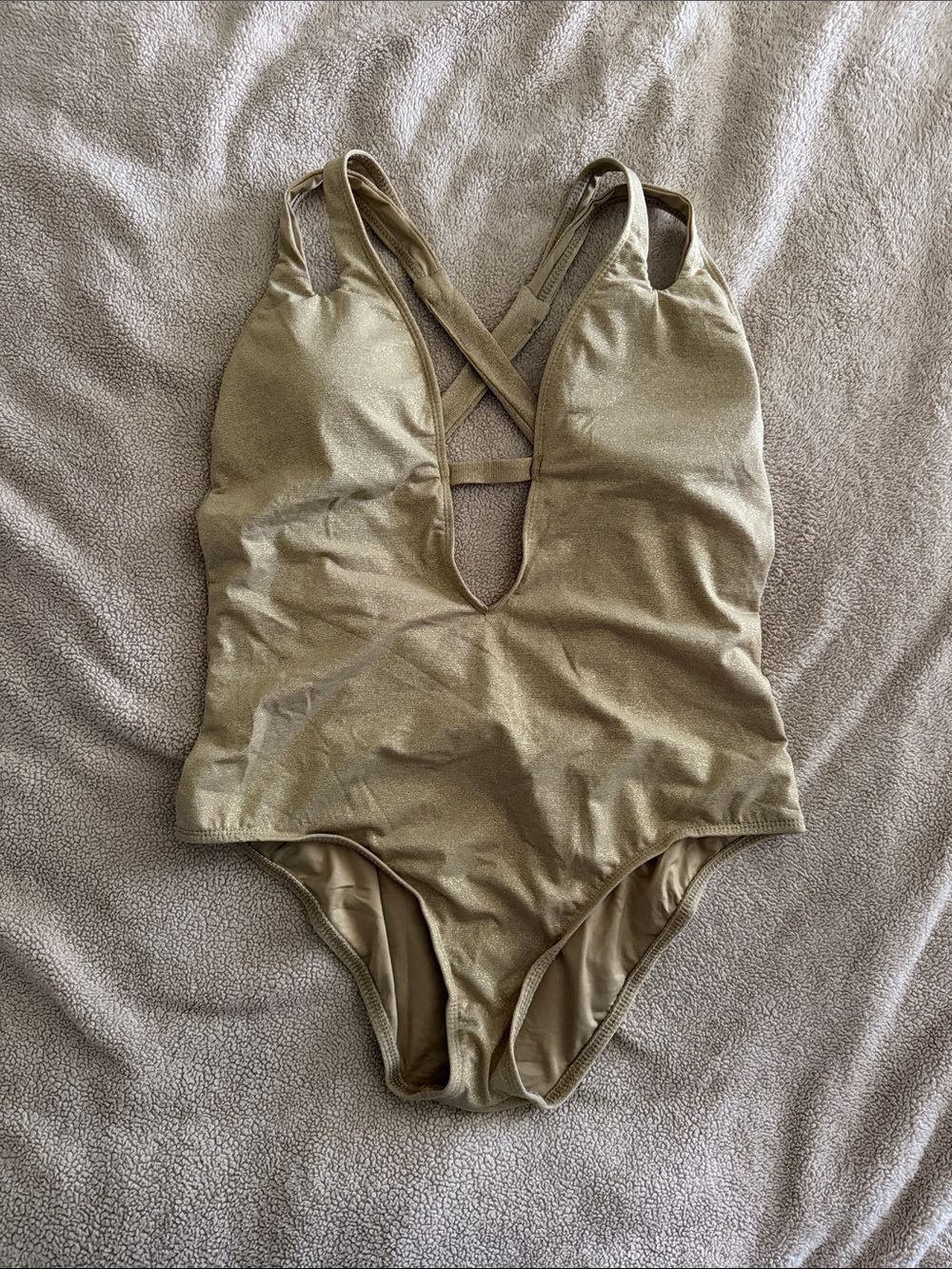 Gold One-Piece Bathing Suit
